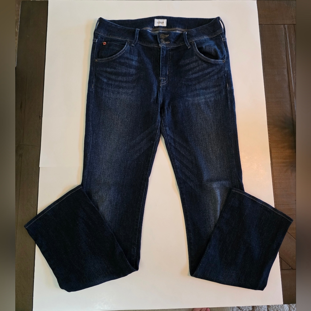 Hudson Beth Midrise Baby Boot Jeans Women's 31 Dark Wash Indigo Stretch Denim - Picture 4 of 13